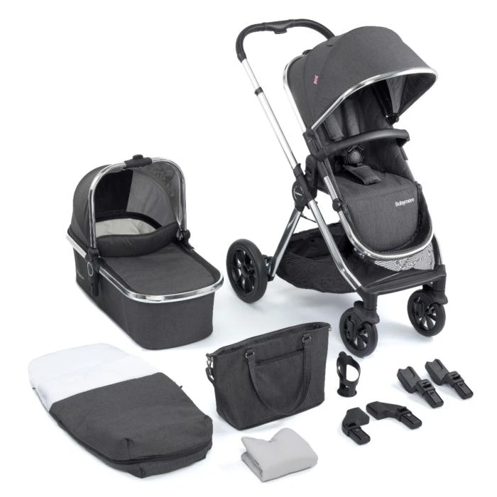 Babymore MeMore V2 Pram Pushchair 11 Piece Bundle - Chrome 3 Babymore MeMore V2 Pram Pushchair 11 Piece Bundle - Chrome