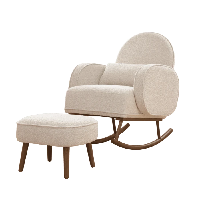 Tutti Bambini Micah Rocking Chair & Footstool - Fresh Cream 3 Tutti Bambini Micah Rocking Chair & Footstool - Fresh Cream
