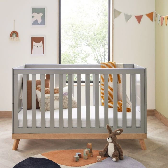 Babymore Mona Cot Bed - Grey 4 Babymore Mona Cot Bed - Grey - Image 2