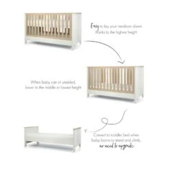 Mamas & Papas Harwell Cotbed Set With Premium Pocket Spring Mattress - White/Natural -Baby Products Store n 3