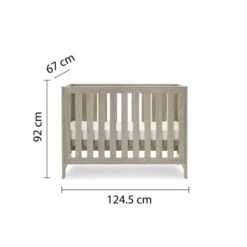 Obaby Nika Mini Cot Bed - Grey Wash 18 Obaby Nika Mini Cot Bed - Grey Wash -Baby Products Store nika mini cot bed measurements 01 1