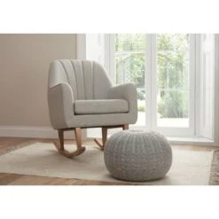 Tutti Bambini Noah Rocking Chair & Pouffe Set - Pebble -Baby Products Store noah rocker 2 grey