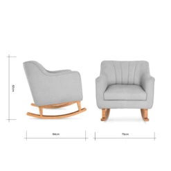 Tutti Bambini Noah Rocking Chair & Pouffe Set - Pebble -Baby Products Store noah pebble 4