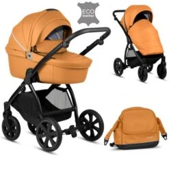 Noordi Fjordi Leather 2in1 Pram - Camel