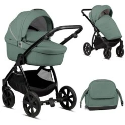 Noordi Fjordi Leather 2in1 Pram - Sage