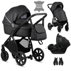 Noordi Fjordi Leather 3in1 Travel System - Onyx