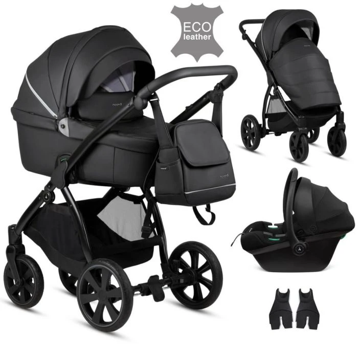 Noordi Fjordi Leather 3in1 Travel System - Onyx 3 Noordi Fjordi Leather 3in1 Travel System - Onyx