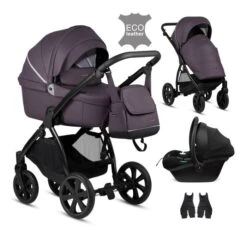 Noordi Fjordi Leather 3in1 Travel System - Plum