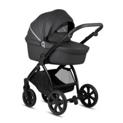 Noordi Fjordi Leather 2in1 Pram - Onyx -Baby Products Store noordi fjordi leather onyx 2 65763