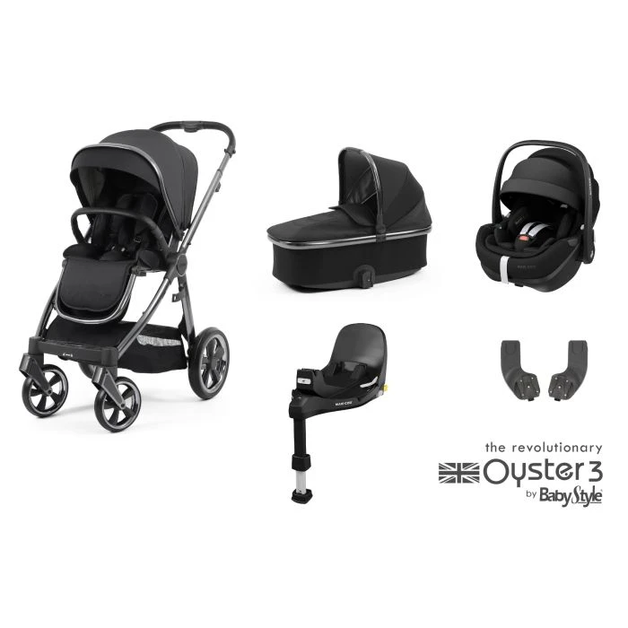 BabyStyle Oyster 3 Essential 5 Piece Maxi Cosi Pebble 360 Pro Travel System Bundle - Carbonite 3 BabyStyle Oyster 3 Essential 5 Piece Maxi Cosi Pebble 360 Pro Travel System Bundle - Carbonite