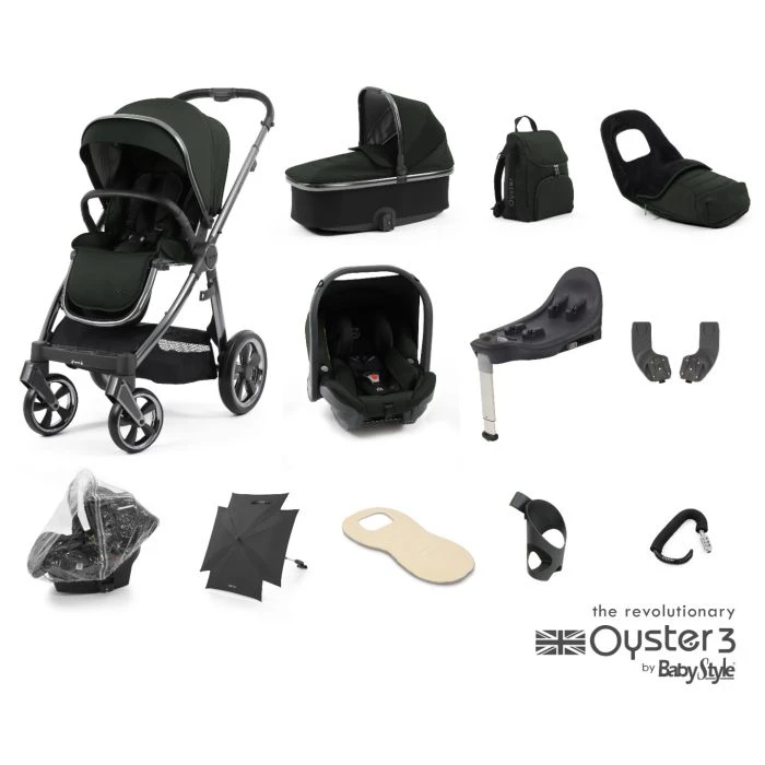 BabyStyle Oyster 3 Pushchair Ultimate 12 Piece Capsule Bundle - Black Olive 3 BabyStyle Oyster 3 Pushchair Ultimate 12 Piece Capsule Bundle - Black Olive