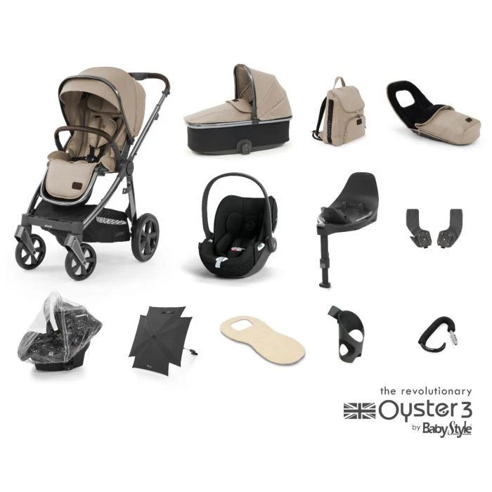 BabyStyle Oyster 3 Ultimate 12 Piece Cybex Cloud T I-Size Travel System Bundle - Butterscotch 3 BabyStyle Oyster 3 Ultimate 12 Piece Cybex Cloud T I-Size Travel System Bundle - Butterscotch