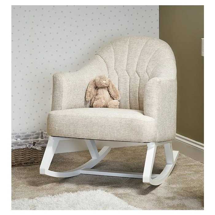 Obaby Round Back Rocking Chair - White With Oatmeal Cushion 3 Obaby Round Back Rocking Chair - White With Oatmeal Cushion