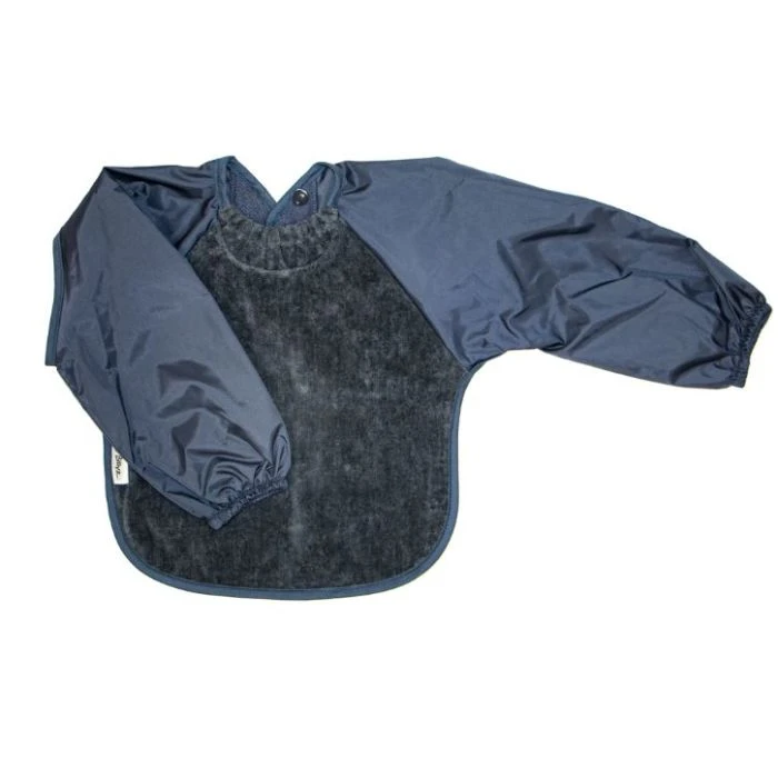 Silly Billyz Towel Small Long Sleeve Bib - Navy 3 Silly Billyz Towel Small Long Sleeve Bib - Navy