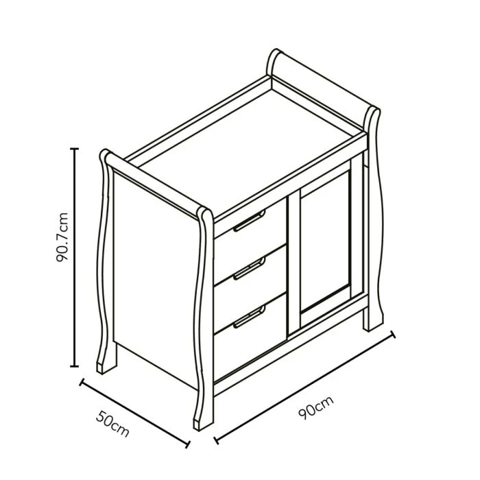 Obaby Stamford Classic Sleigh 3 Piece Room Set - Warm Grey 10 Obaby Stamford Classic Sleigh 3 Piece Room Set - Warm Grey - Image 8