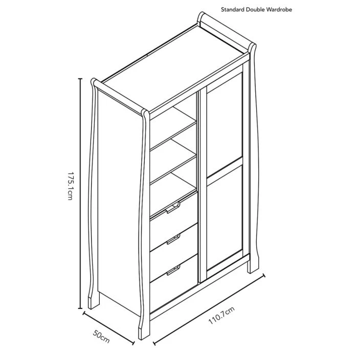 Obaby Stamford Classic Sleigh 3 Piece Room Set - Warm Grey 11 Obaby Stamford Classic Sleigh 3 Piece Room Set - Warm Grey - Image 9