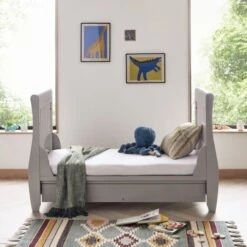 Babymore Stella Sleigh Cot Bed - Grey -Baby Products Store stella sleigh cot bed drop side grey 4