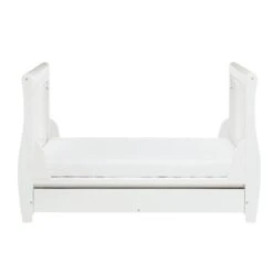 Babymore Stella Sleigh Cot Bed - White -Baby Products Store stella sleigh cot bed drop side white 8 1