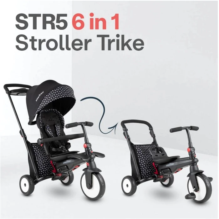 SmarTrike 6-in-1 STR5 Stroller Trike - Black&White 4 SmarTrike 6-in-1 STR5 Stroller Trike - Black&White - Image 2
