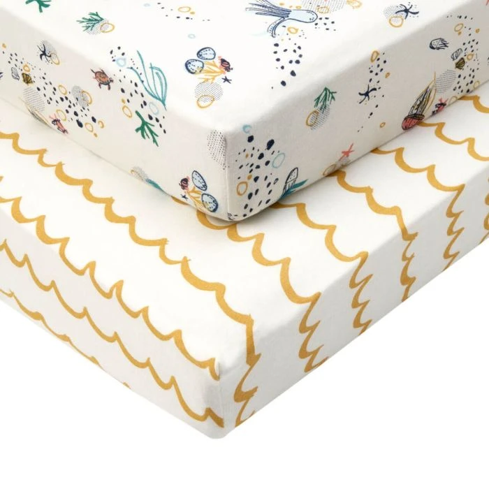 Tutti Bambini Cot Bed Fitted Sheets 2pk - Our Planet 3 Tutti Bambini Cot Bed Fitted Sheets 2pk - Our Planet