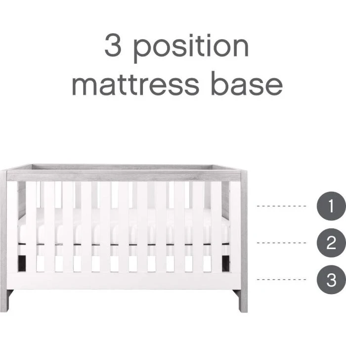 Tutti Bambini Modena Cot Bed - Grey Ash/White 4 Tutti Bambini Modena Cot Bed - Grey Ash/White - Image 2