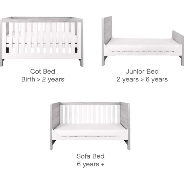 Tutti Bambini Modena Cot Bed - Grey Ash/White 10 Tutti Bambini Modena Cot Bed - Grey Ash/White - Image 8