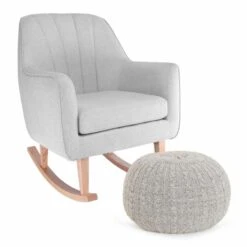 Tutti Bambini Noah Rocking Chair & Pouffe Set - Pebble