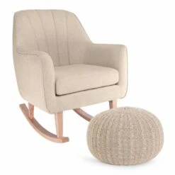 Tutti Bambini Noah Rocking Chair & Pouffe Set - Stone