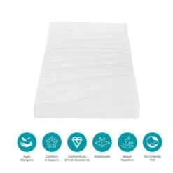 Tutti Bambini Rio Cot Bed With Cot Top Changer & Mattress - White 16 Tutti Bambini Rio Cot Bed With Cot Top Changer & Mattress - White -Baby Products Store tutti bambini rio cot bed with cot top changer mattress grey oak mattress 1