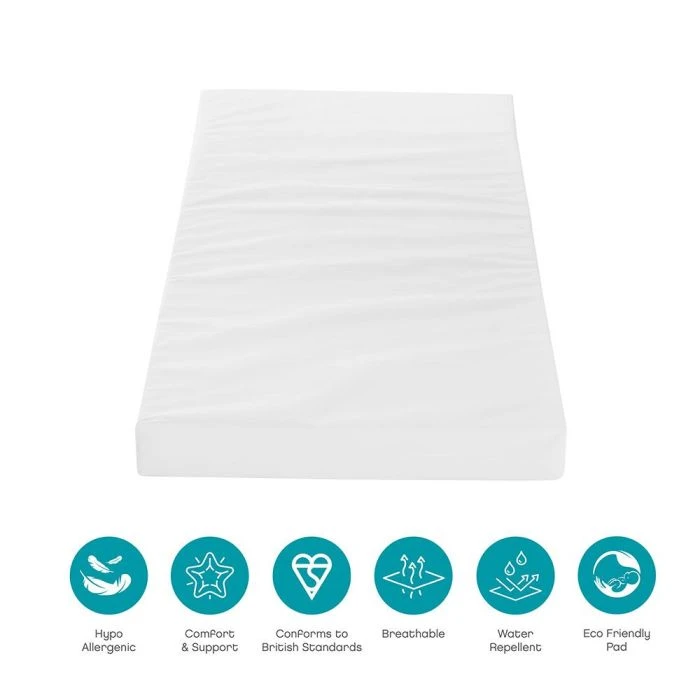 Tutti Bambini Rio Cot Bed With Cot Top Changer & Mattress - White 9 Tutti Bambini Rio Cot Bed With Cot Top Changer & Mattress - White - Image 7