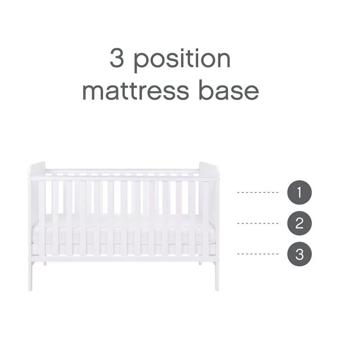 Tutti Bambini Rio Cot Bed With Cot Top Changer & Mattress - White 7 Tutti Bambini Rio Cot Bed With Cot Top Changer & Mattress - White - Image 5