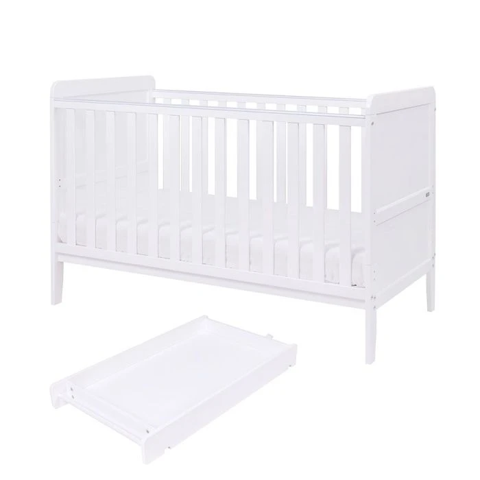 Tutti Bambini Rio Cot Bed With Cot Top Changer & Mattress - White 3 Tutti Bambini Rio Cot Bed With Cot Top Changer & Mattress - White
