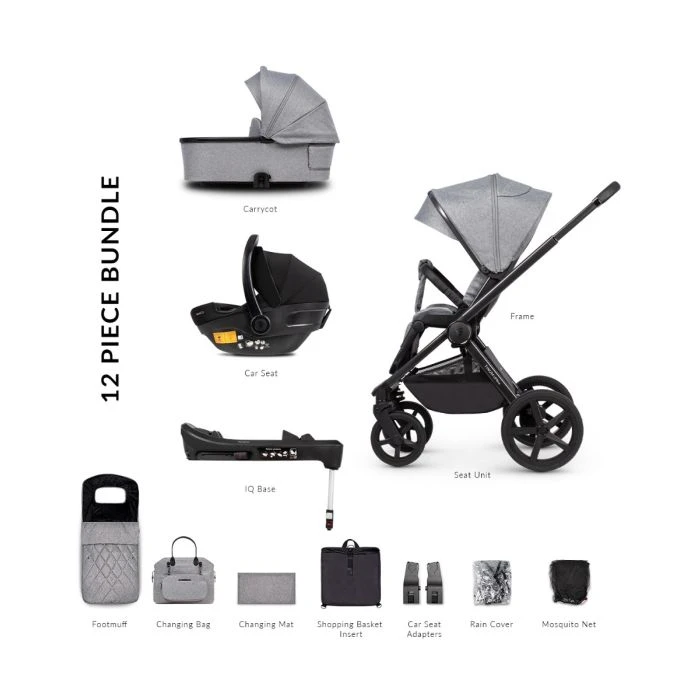 Venicci Tinum Upline 3-in-1 Travel System (12 Piece Bundle) - Classic Grey 4 Venicci Tinum Upline 3-in-1 Travel System (12 Piece Bundle) - Classic Grey - Image 2