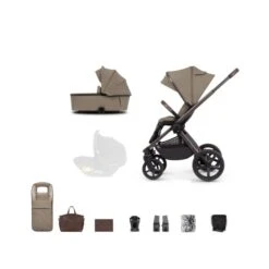 Venicci Tinum Upline 2-in-1 Pushchair (10 Piece Bundle) - Powder