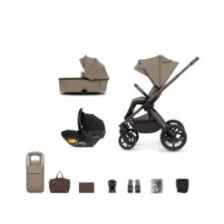 Venicci Tinum Upline 3-in-1 Travel System (11 Piece Bundle) - Powder