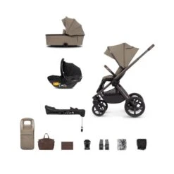 Venicci Tinum Upline 3-in-1 Travel System (12 Piece Bundle) - Powder