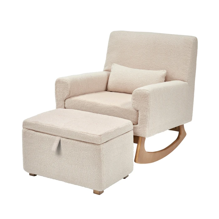 Gaia Baby Rocking/Feeding Chair - Biscuit Boucle/Oak 8 Gaia Baby Rocking/Feeding Chair - Biscuit Boucle/Oak - Image 6