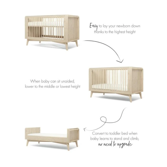 Mamas & Papas Coxley Cotbed & Mattress Bundle - Natural/Olive 12 Mamas & Papas Coxley Cotbed & Mattress Bundle - Natural/Olive - Image 10