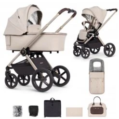 Venicci Tinum Upline 2-in-1 Pushchair (10 Piece Bundle) - Stone Beige