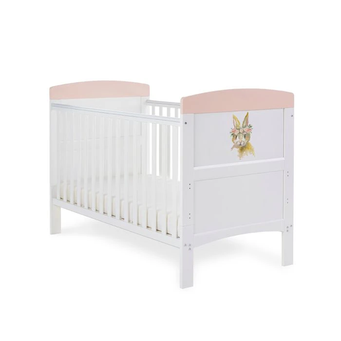 Obaby Grace Inspire Cot Bed - Rabbit Pink 3 Obaby Grace Inspire Cot Bed - Rabbit Pink