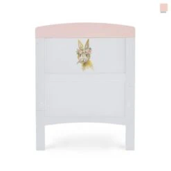 Obaby Grace Inspire Cot Bed - Rabbit Pink 17 Obaby Grace Inspire Cot Bed - Rabbit Pink -Baby Products Store watercolour rabbit front cot bed panel