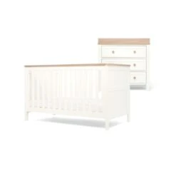 Mamas & Papas Wedmore 2 Piece Cot Bed Set - White/Natural