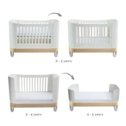 Gaia Baby Serena Cot Bed - White/Natural -Baby Products Store wn5